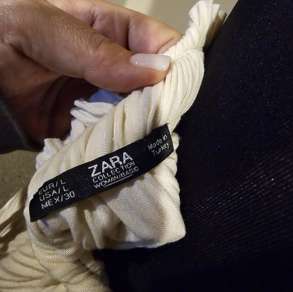 Zara Cream Wrap Skirt Size Large - Picture 6 of 6